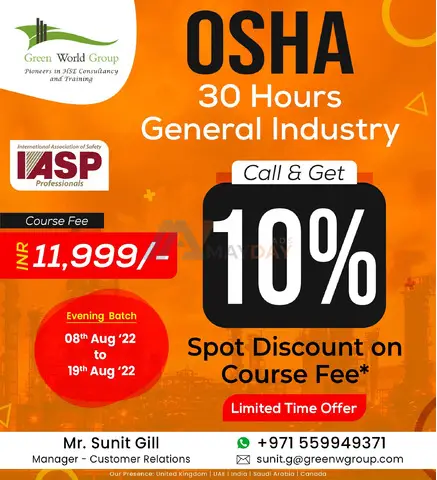 Limited time offer OSHA 30 hours course in Ajman - 1