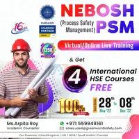 Join NEBOSH PSM Course & get 4 Intl HSE Courses @ Free!!!