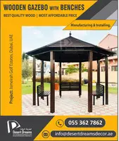 Round Shape Wooden Gazebo Uae | Square Shape Wooden Gazebo in Uae.