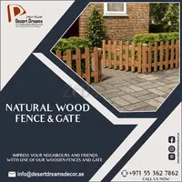 Outdoor Wooden Fencing Work | Wall Mounted Wooden Fences Uae. - 3