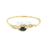 Art Deco Style, Sapphire And Diamond Bangle Bracelet In 18k Yellow Gold – Emiratesdiamonds - 1