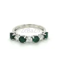 Emerald And Diamond Ring In 18k White Gold – Emiratesdiamonds