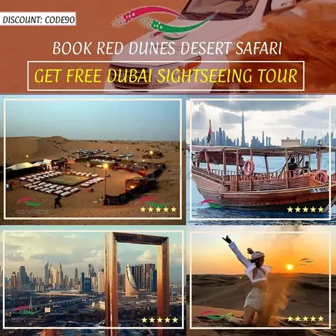 BOOK RED DUNES DESERT SAFARI & GET FREE DUBAI SIGHTSEEING TOUR - 1