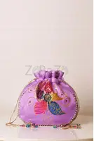 Pastel Purple Lehenga Choli Set with Potli Bag - MJ by Madiha Jahangir