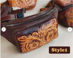 Buy  Hand Tooled Leather Belt Bag online