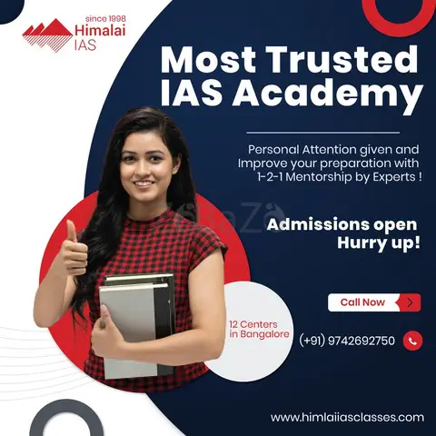 Get Trained by India's No.1 IAS Trainers Best IAS Coaching in Bangalore - 1/1