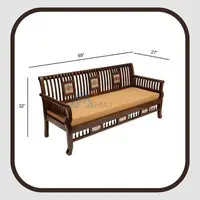3 Seater Wooden Sofa