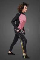 Women's Fleece Stretchable Fitness Track Suit - Black Cedar - 1