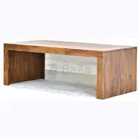 SamDecors Solid Sheesham Wood (Rosewood) Emily Centre Coffee Table (Lacquer Finish, Natural Teak)