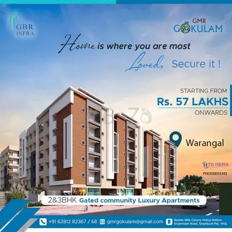 Premium 2 and 3 Bhk flats in warangal  | GBR Infra - 1/1