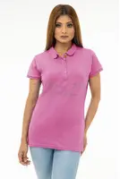 Pink Cotton Short Sleeve Polo Shirt. - 3
