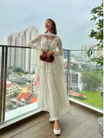 Discover the Beauty of Off White Handmade Anarkali Suit for Women