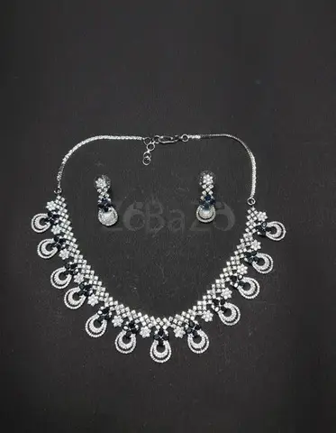 Buy Diamond Stone Studded Necklace Set with Earrings in Lucknow - 1