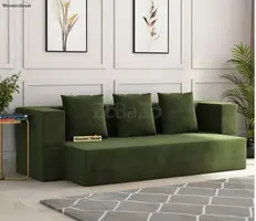Buy Paxton Premium Velvet 3 Seater Fabric Sofa Cum Bed From Wooden Street