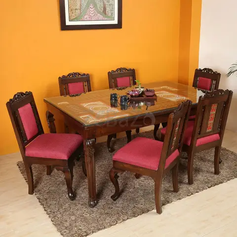 High-Quality 6-Seater Wooden Dining Table: Buy Today! - 1