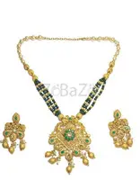 Brass Necklace Set with White Pearls in Goa  Akarshans