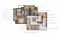 3 BHK Apartment in Siddharth Vihar - The Element