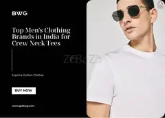 Top Men's Clothing Brands in India for Crew Neck Tees
