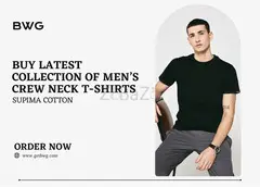 Buy Latest Collection of Men’s Crew Neck T-shirts | Supima Cotton