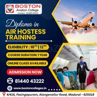 Premium Diploma in Air Hostess Training in Madurai | Boston Aviation College