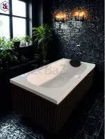 Ceramic Jacuzzi Bathtub | Modern Spa & Deep Soaking Tub