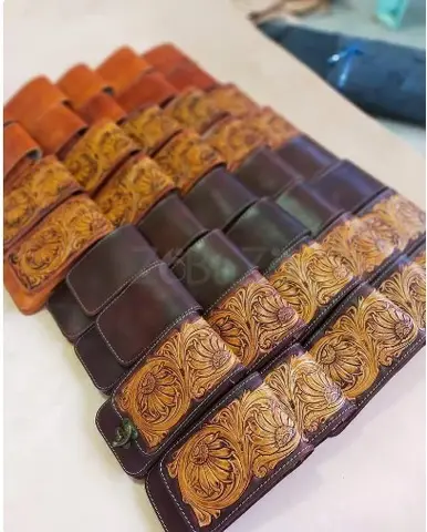 Buy   Carved Leather Cigar Pouch online - 1