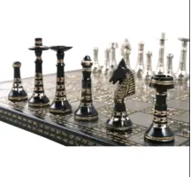 Hawaiian Crown Brass Metal Luxury Chess Pieces & Board Set - 14" Silve – royalchessmall