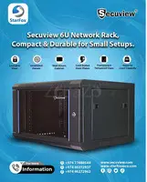 Secuview 6U Network Rack, Compact & Durable for Small Setups.
