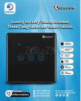 Luxury in Every Touch, Brushed Three Gang Secuview Smart Switch.