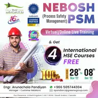 Join NEBOSH PSM Course & get 4 Intl HSE Courses @ Free!! - 1