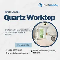 White Sparkle Quartz Worktop | DialAWorkTop