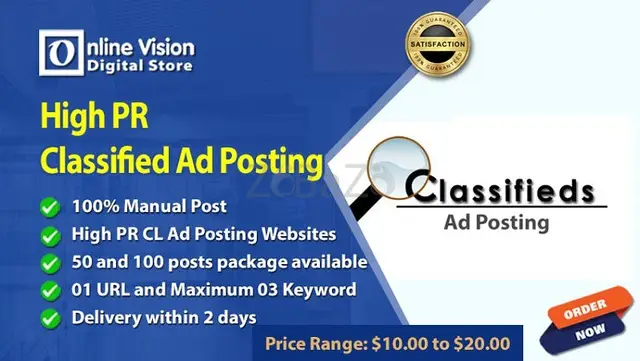 High PR Classified Ads Posting Services - Online Vision Digital Store - 1