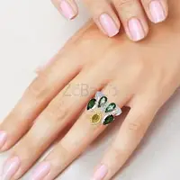 Gemstone Tourmaline Diamond Ring with Yellow Diamond — VIVAAN