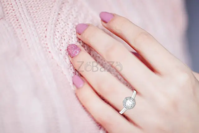 CLASSIC ROSE CUT DIAMOND ‘HEXAGON’ RING WITH BAGUETTES — VIVAAN - 1