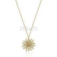Sunflame Motif Diamond Necklace Sun rays Rendered in 18k Yellow Gold — VIVAAN - 1