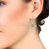 Vivaan's Sunflame Diamond Earrings -18K Yellow Gold Elegance for a Brighter Future — VIVAAN - 2