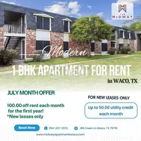 Find Your 1 Bedroom Flat Rentals Waco, TX