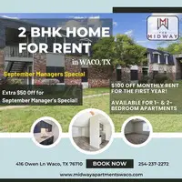 Best 2 BHK Homes for Rent in Waco, TX