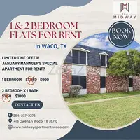 Rent 2 BHK Apartment in Waco, TX – Spacious & Modern