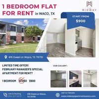 Affordable 1 BHK Flat for Rent in Waco, TX – Apply Now