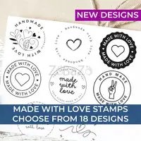 Handmade With Love Stamp Custom Business Branding Stamp