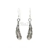 Sterling Silver Feather Earrings for Women | Long & Blue Styles