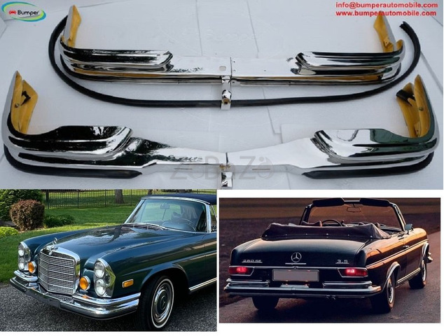 Mercedes W111 W112 low grille models 280SE 3,5L V8 Coupe /Convertible bumpers (1969-1971) - 1/4
