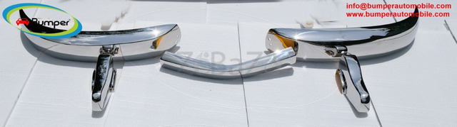 Mercedes W186 300, 300b and 300c bumper (1951-1957) by stainless steel - 3/4