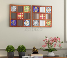 Buy Bohemian Set of 2 Mirror with Frame (Honey Finish) Online From Wooden Street